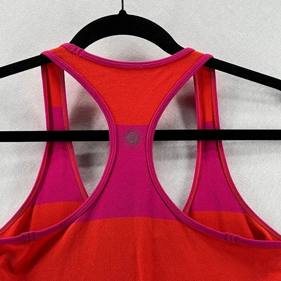 Lululemon Tank Top Womens Sz 6 Cool Racerback Striped Sleeveless Orange Purple - Picture 4 of 8